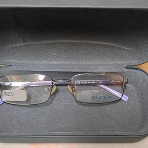 Nautica Rectangular Eyeglasses with Purple Accents